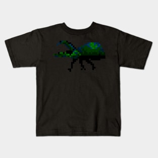 Rhinoceros Beetle Pixel Kids T-Shirt